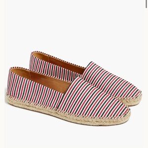 LIKE NEW JCREW Striped canvas slip-on espadrilles